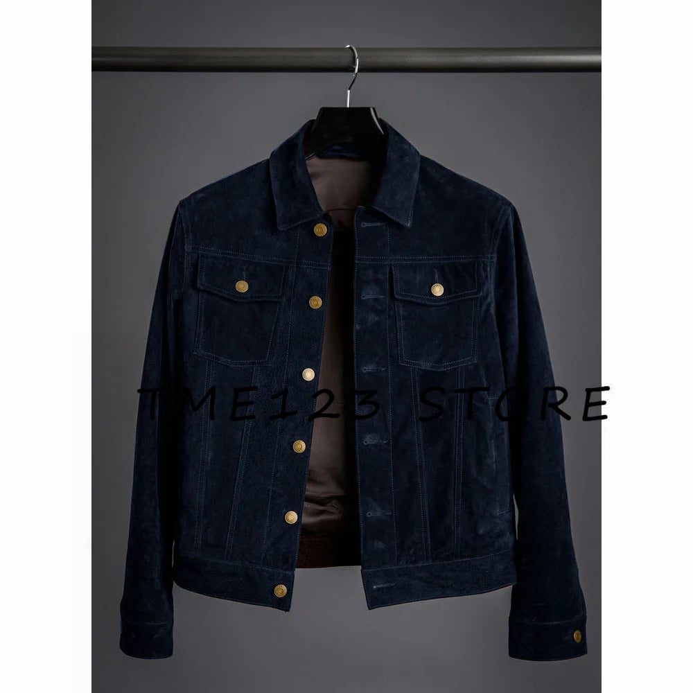 Jackets Man New Suede Men's Jacket High Quality Simple Jacket Korean Reviews Many Coat Mens Clothing Coats