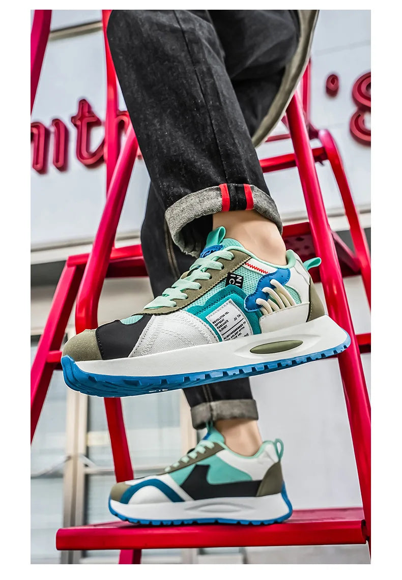 Men's Korean-Style Trendy White Sneakers Fashionable Sports And Casual Shoes for Younger Men