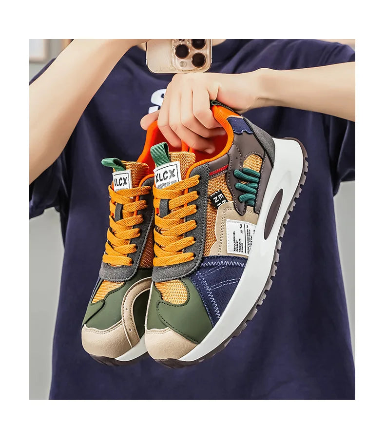 Men's Korean-Style Trendy White Sneakers Fashionable Sports And Casual Shoes for Younger Men