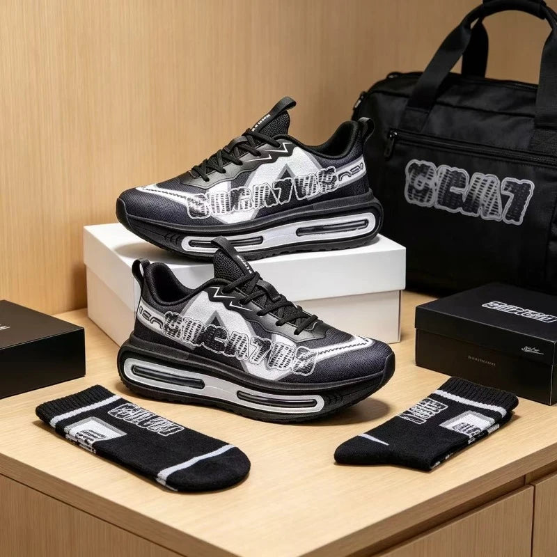 Men's Sneakers - Lightweight Low-Top Design, Cushioned Soles, Suitable for All Occasions, Ideal for Fitness, Jogging,