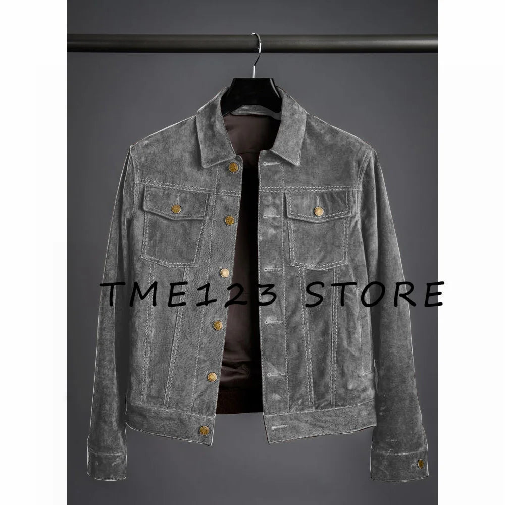 Jackets Man New Suede Men's Jacket High Quality Simple Jacket Korean Reviews Many Coat Mens Clothing Coats