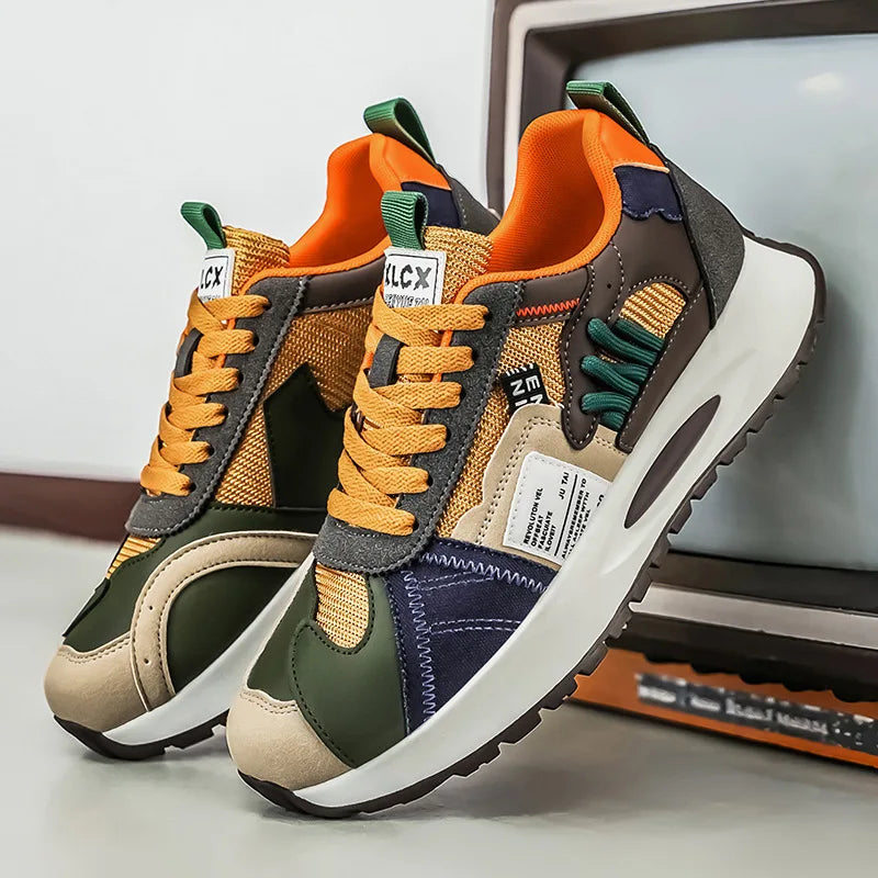 Men's Korean-Style Trendy White Sneakers Fashionable Sports And Casual Shoes for Younger Men