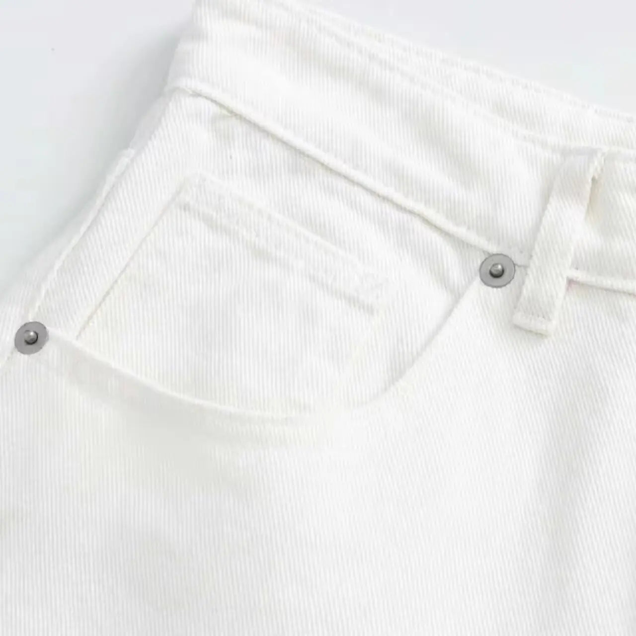 Withered Casual Rivet Embellished Mid High Waist Long Straight Leg Pants Jeans Women's Jeans Women's Denim Pants Woman Clothes