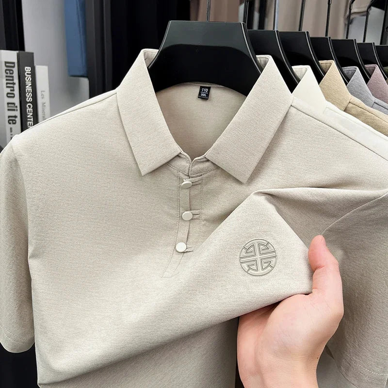 Embroidered Logo Short Sleeve Comfortable Tops