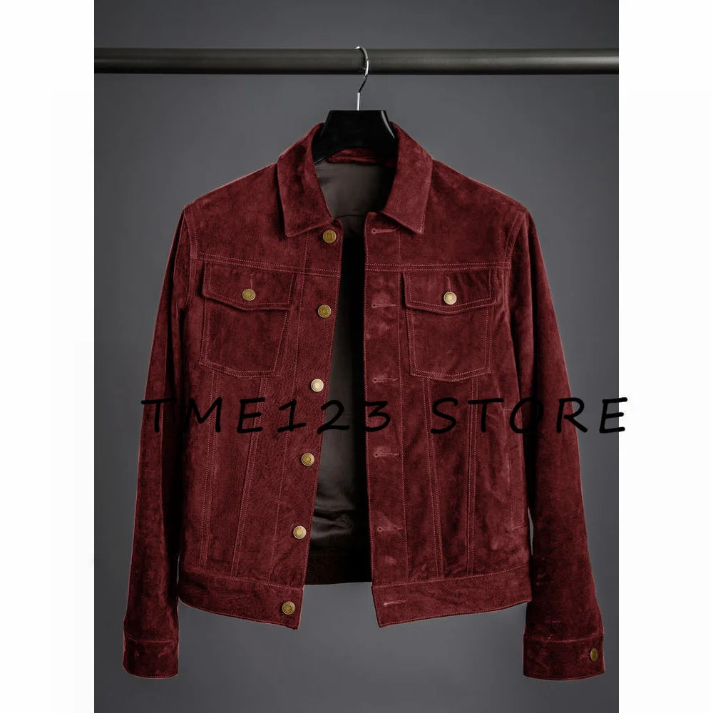 Jackets Man New Suede Men's Jacket High Quality Simple Jacket Korean Reviews Many Coat Mens Clothing Coats