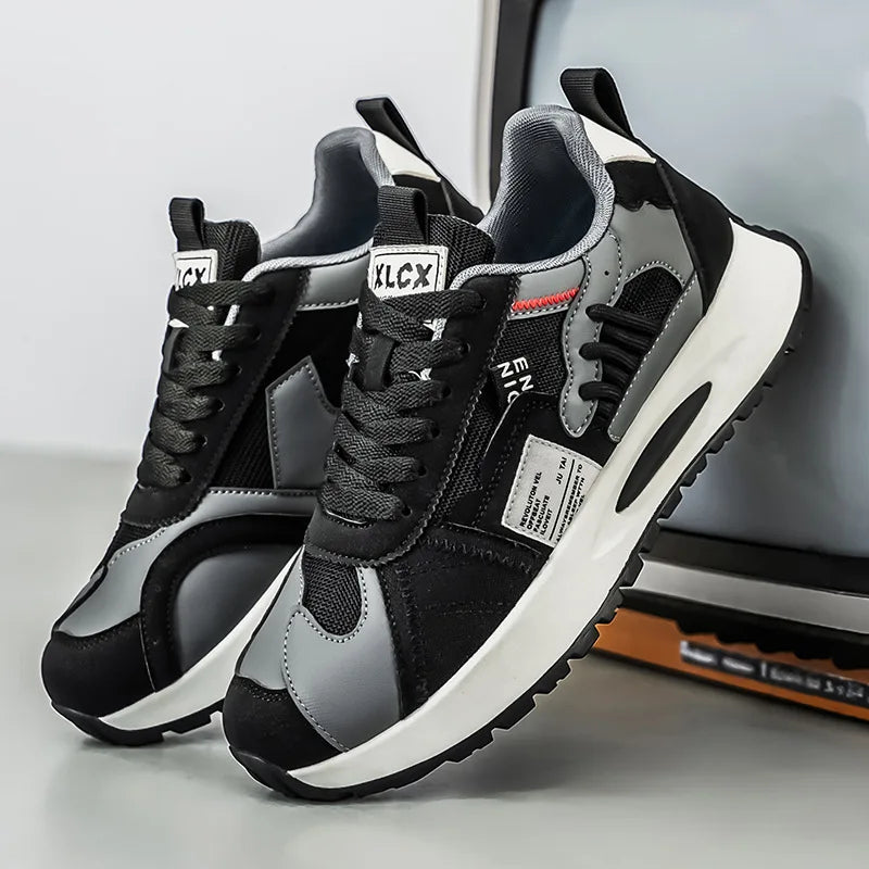 Men's Korean-Style Trendy White Sneakers Fashionable Sports And Casual Shoes for Younger Men