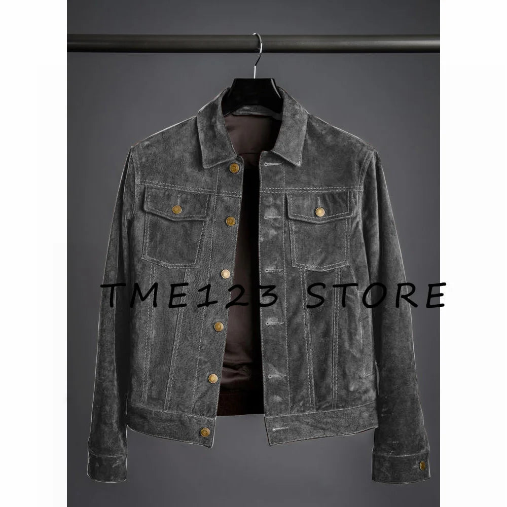 Jackets Man New Suede Men's Jacket High Quality Simple Jacket Korean Reviews Many Coat Mens Clothing Coats