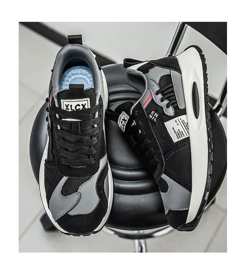 Men's Korean-Style Trendy White Sneakers Fashionable Sports And Casual Shoes for Younger Men