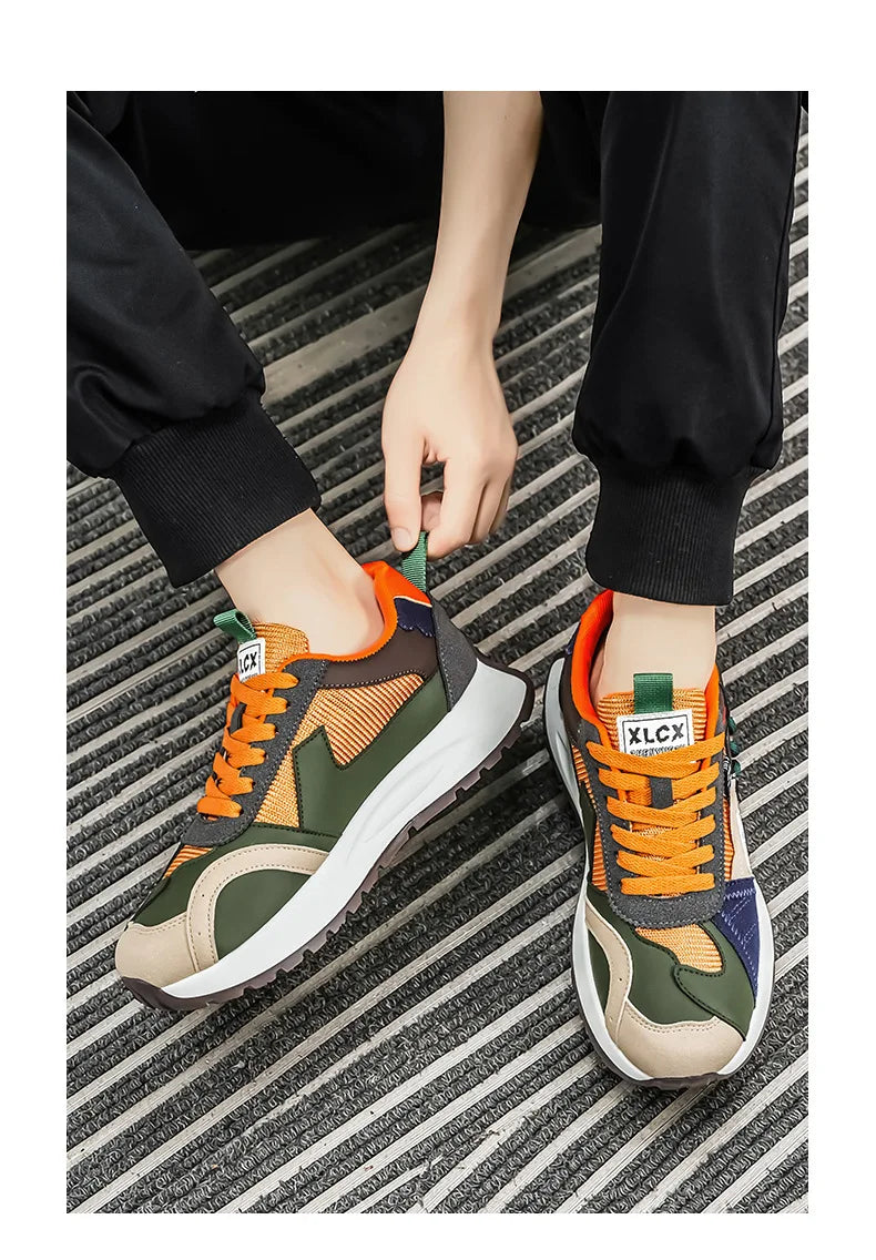 Men's Korean-Style Trendy White Sneakers Fashionable Sports And Casual Shoes for Younger Men