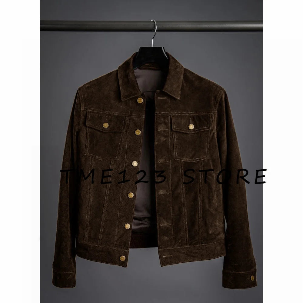 Jackets Man New Suede Men's Jacket High Quality Simple Jacket Korean Reviews Many Coat Mens Clothing Coats