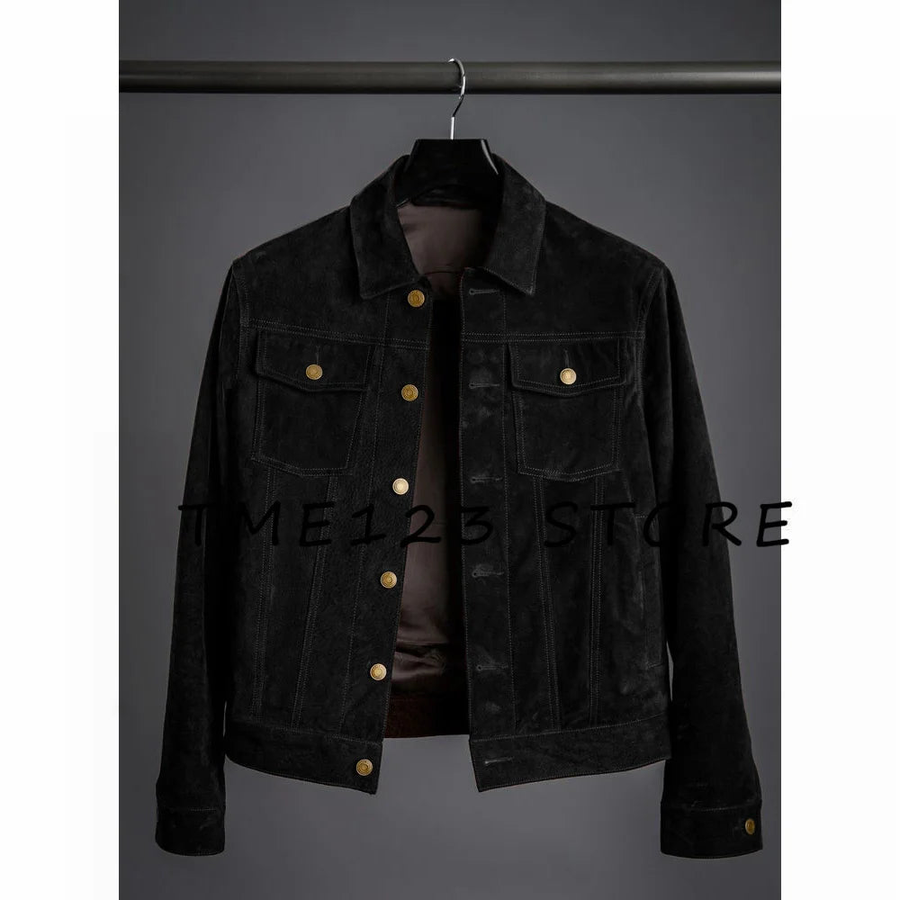 Jackets Man New Suede Men's Jacket High Quality Simple Jacket Korean Reviews Many Coat Mens Clothing Coats