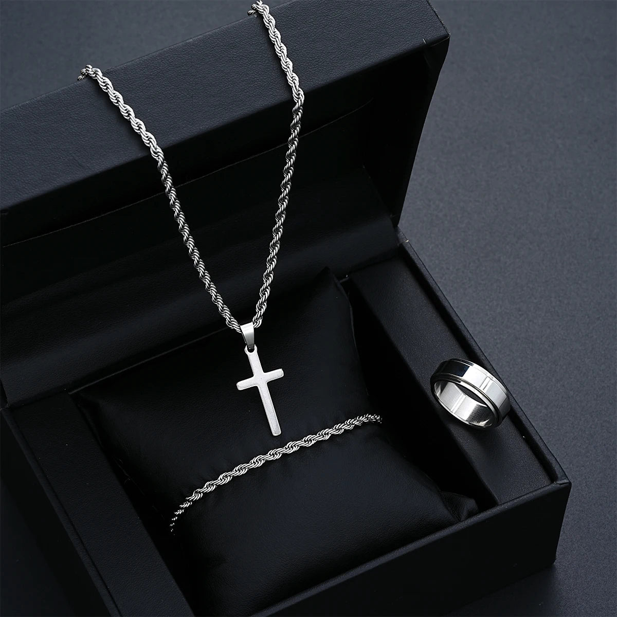 Stainless Steel Simple Jewelry Set For Men