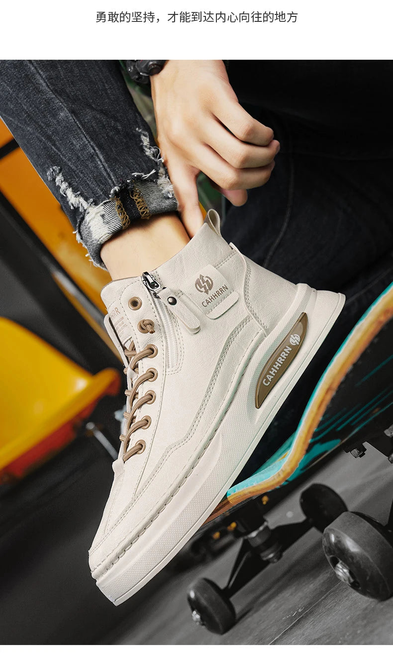 Male Sneakers High-top Loafers Skateboard Sports and Leisure Shoes for Men Men's Sneakers Non-Slip Soft and Comfortable New