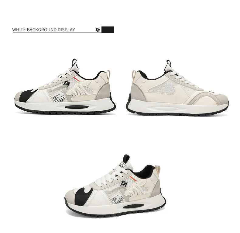 Men's Korean-Style Trendy White Sneakers Fashionable Sports And Casual Shoes for Younger Men