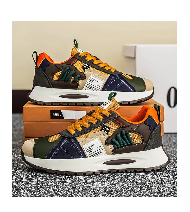 Men's Korean-Style Trendy White Sneakers Fashionable Sports And Casual Shoes for Younger Men