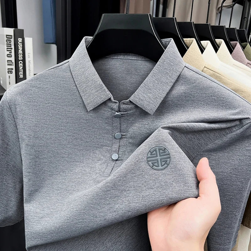 Embroidered Logo Short Sleeve Comfortable Tops