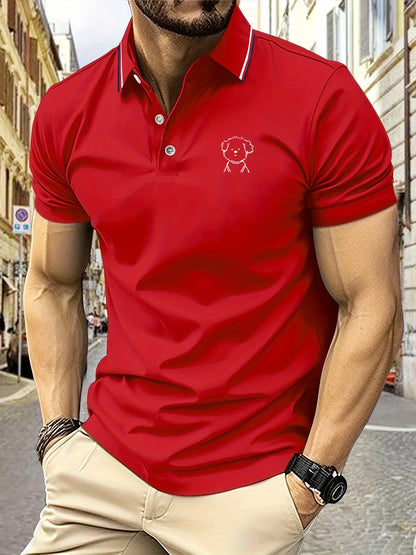 Polo Shirt Man Cute Puppy Sketch