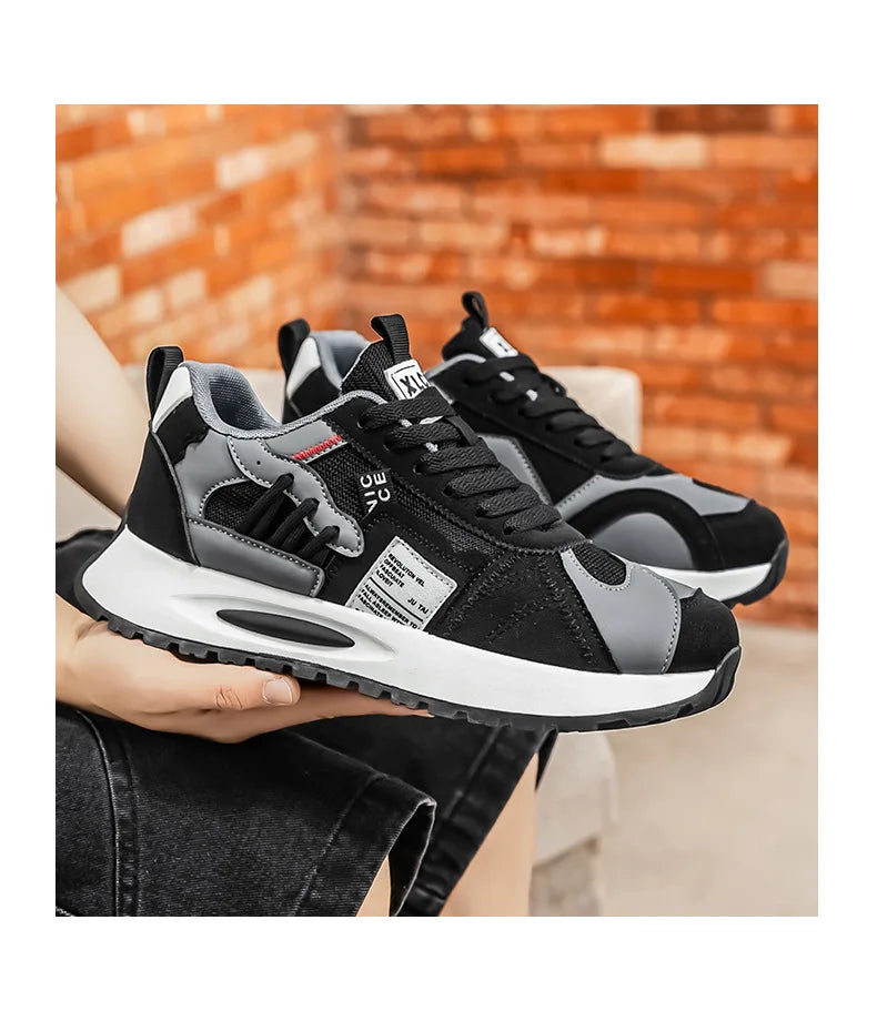 Men's Korean-Style Trendy White Sneakers Fashionable Sports And Casual Shoes for Younger Men