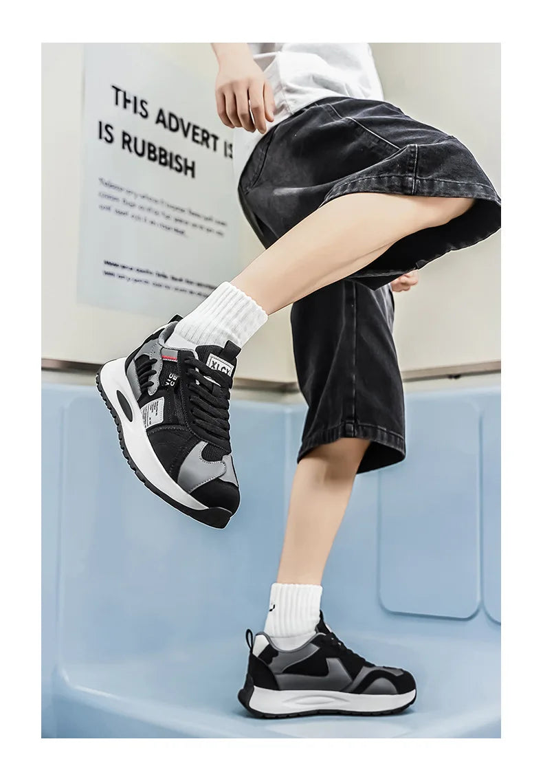 Men's Korean-Style Trendy White Sneakers Fashionable Sports And Casual Shoes for Younger Men