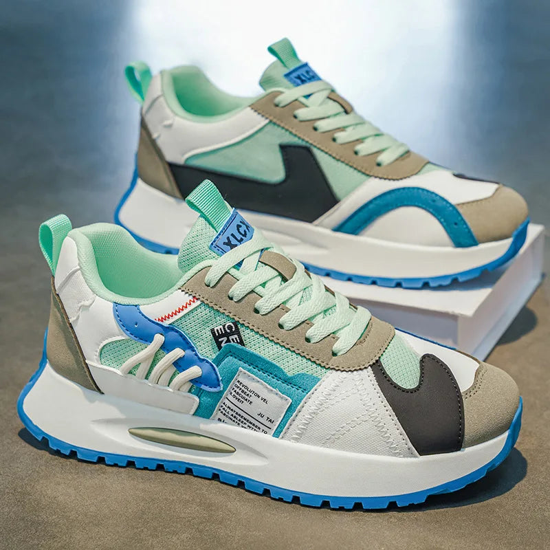 Men's Korean-Style Trendy White Sneakers Fashionable Sports And Casual Shoes for Younger Men