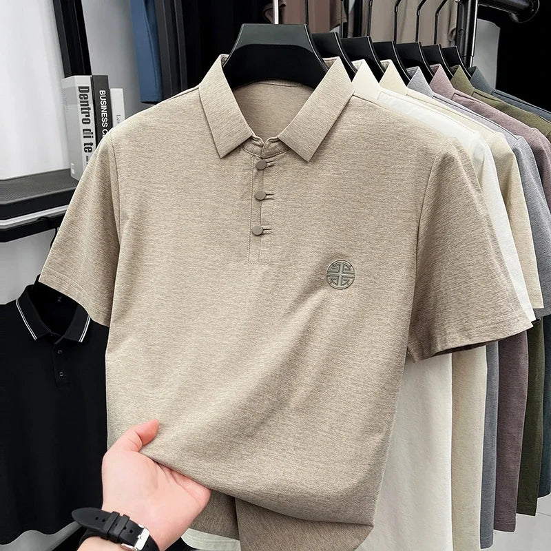 Embroidered Logo Short Sleeve Comfortable Tops