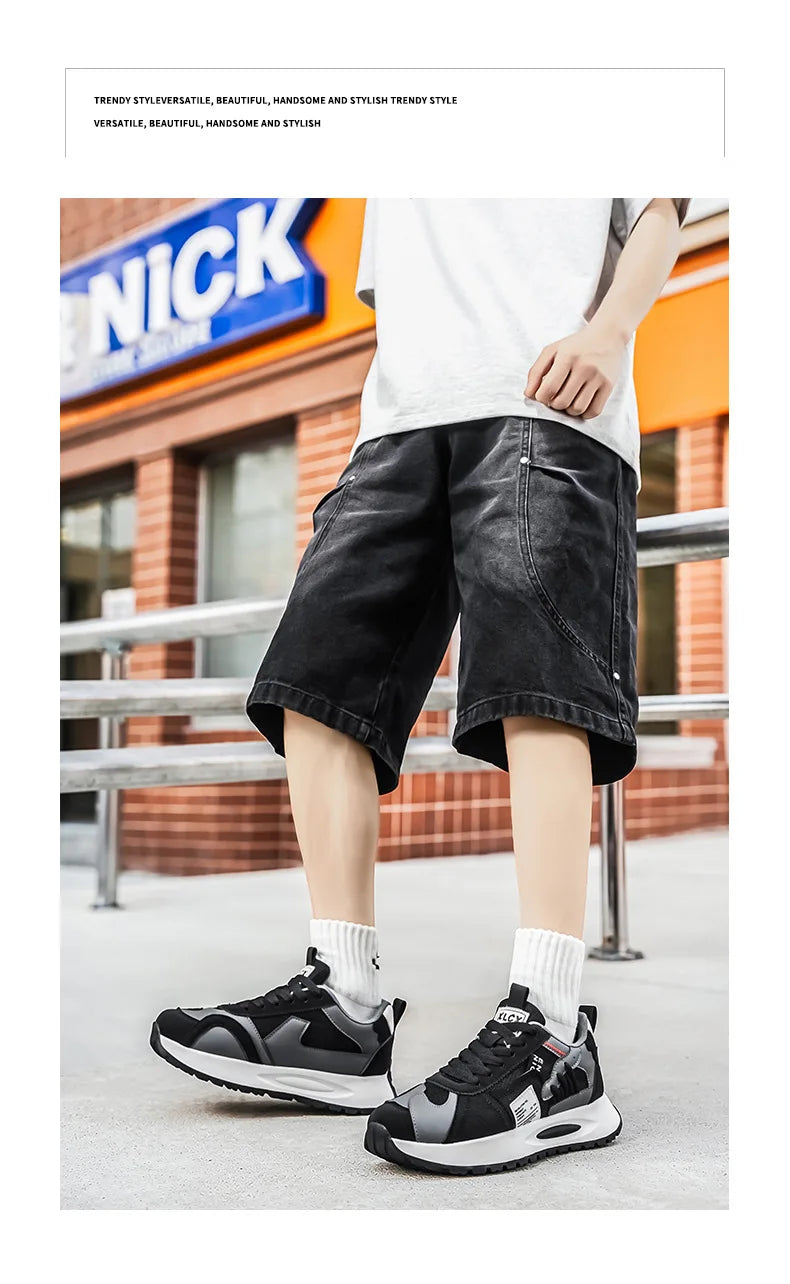 Men's Korean-Style Trendy White Sneakers Fashionable Sports And Casual Shoes for Younger Men