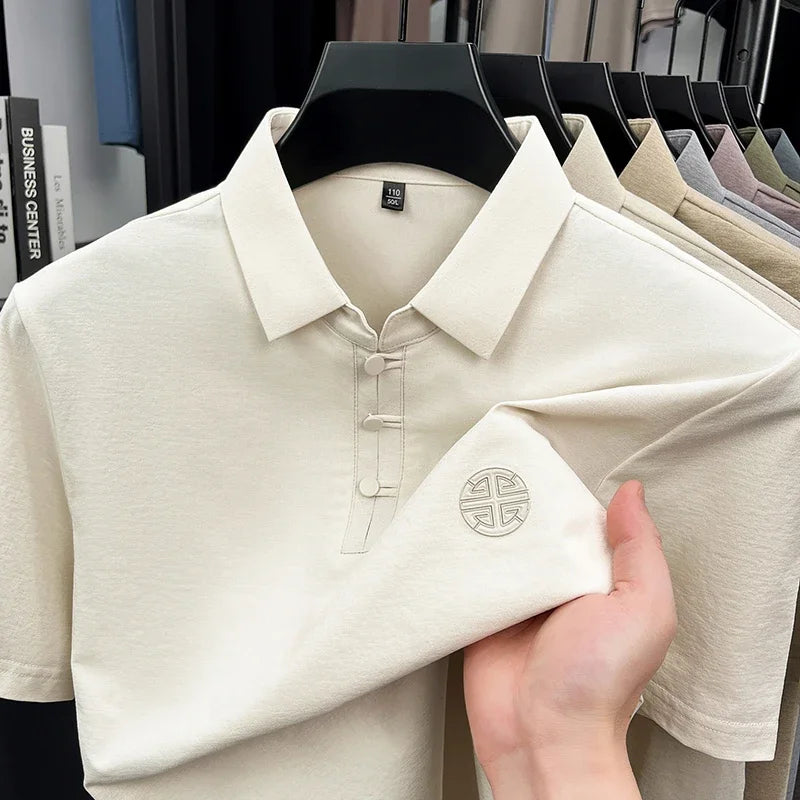 Embroidered Logo Short Sleeve Comfortable Tops