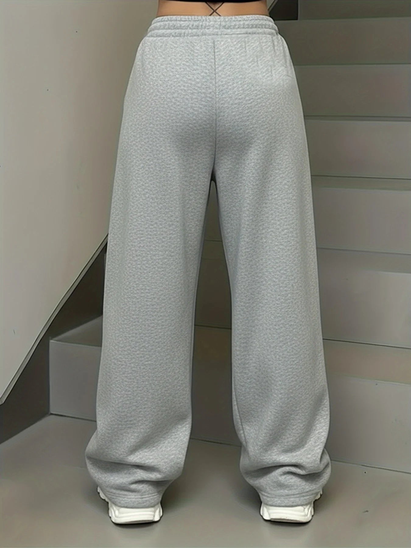 Women's Street Style Casual Sweatpants with Star Print  Arrivals for Spring Fleece Loose Fit Streetwear Oversized