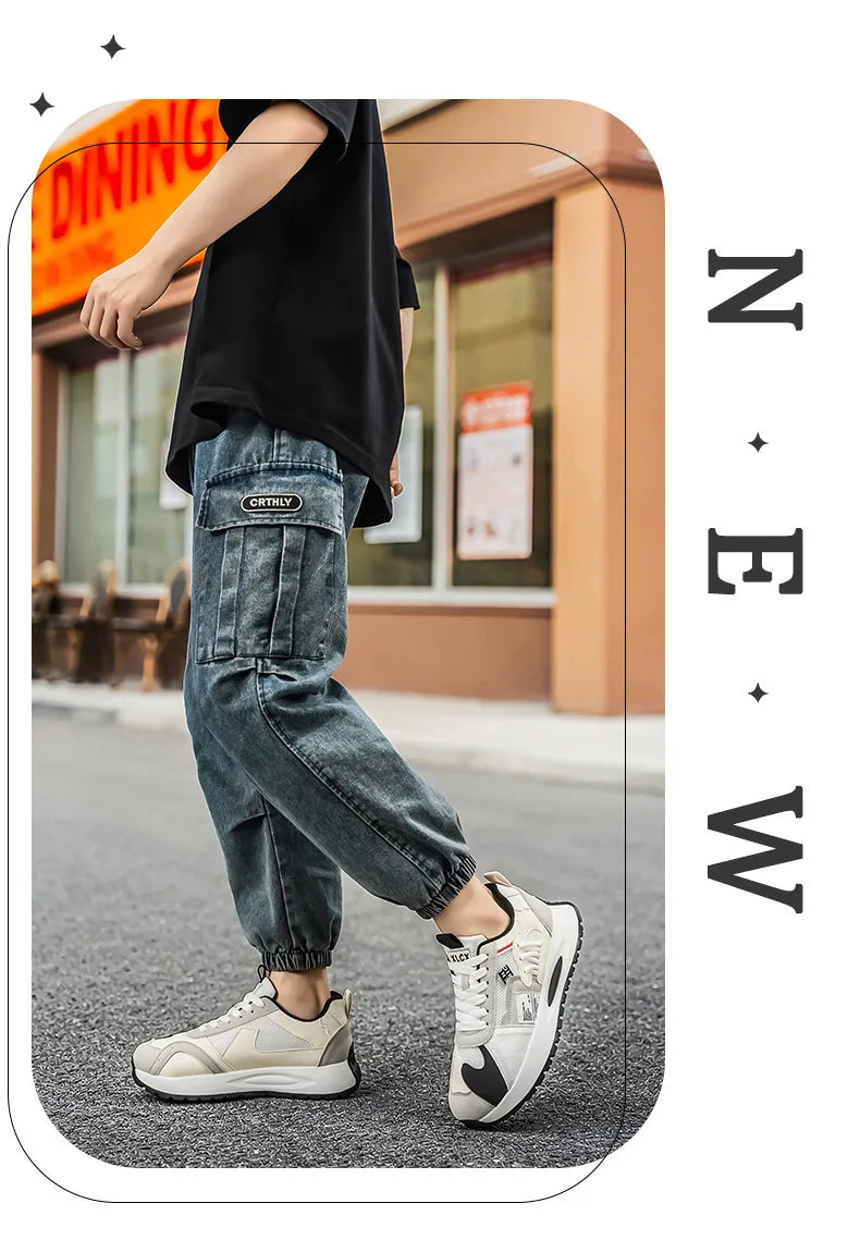 Men's Korean-Style Trendy White Sneakers Fashionable Sports And Casual Shoes for Younger Men
