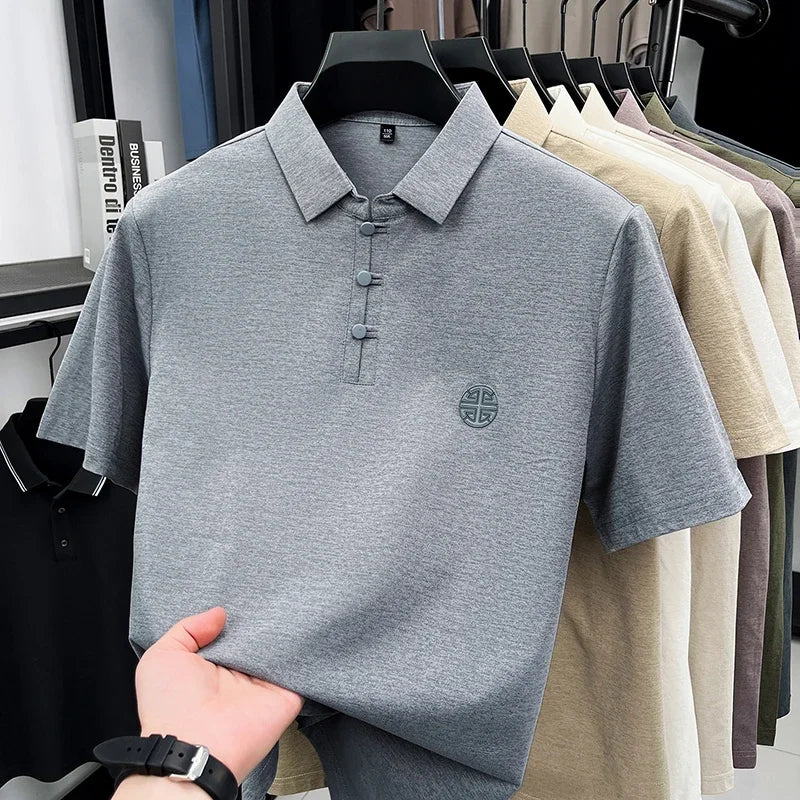 Embroidered Logo Short Sleeve Comfortable Tops
