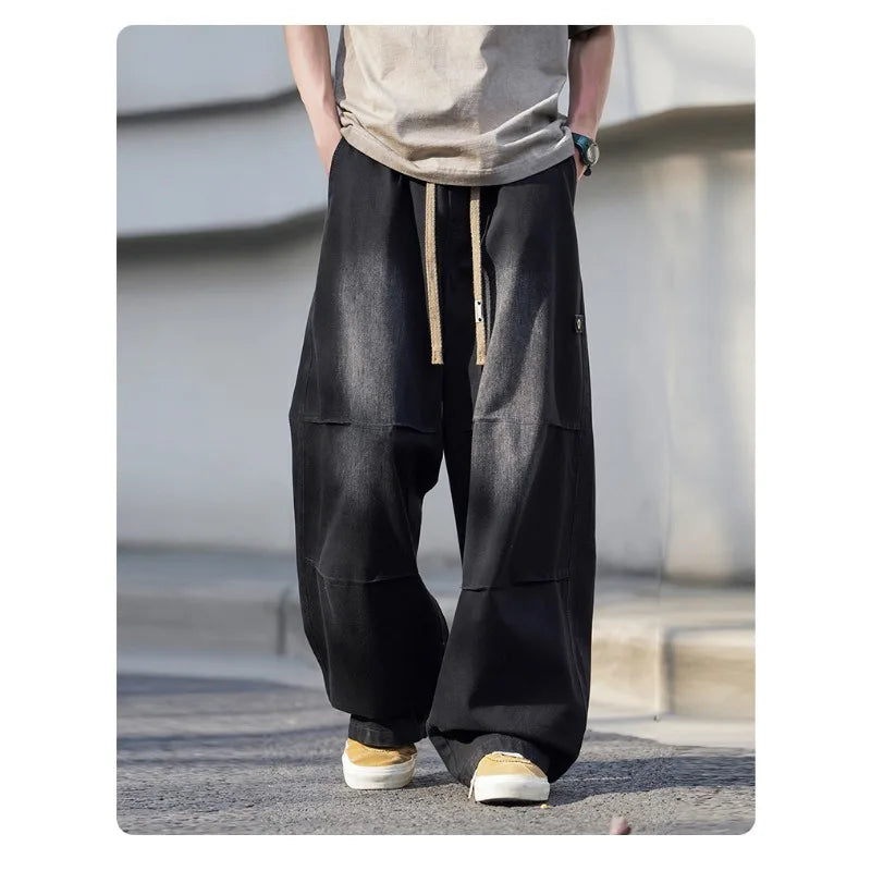Man Pants Mens Jeans American Trendy Casual Straight Leg Workwear Trousers Loose Fit Spring Summer
