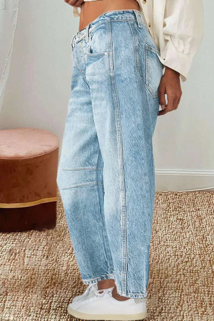 Jeans Women Denim Pants Wide Leg Long Pant Mom Y2k Loose Casual Regular Straight Trousers Elegant Splice Mid Waist Autumn Winter