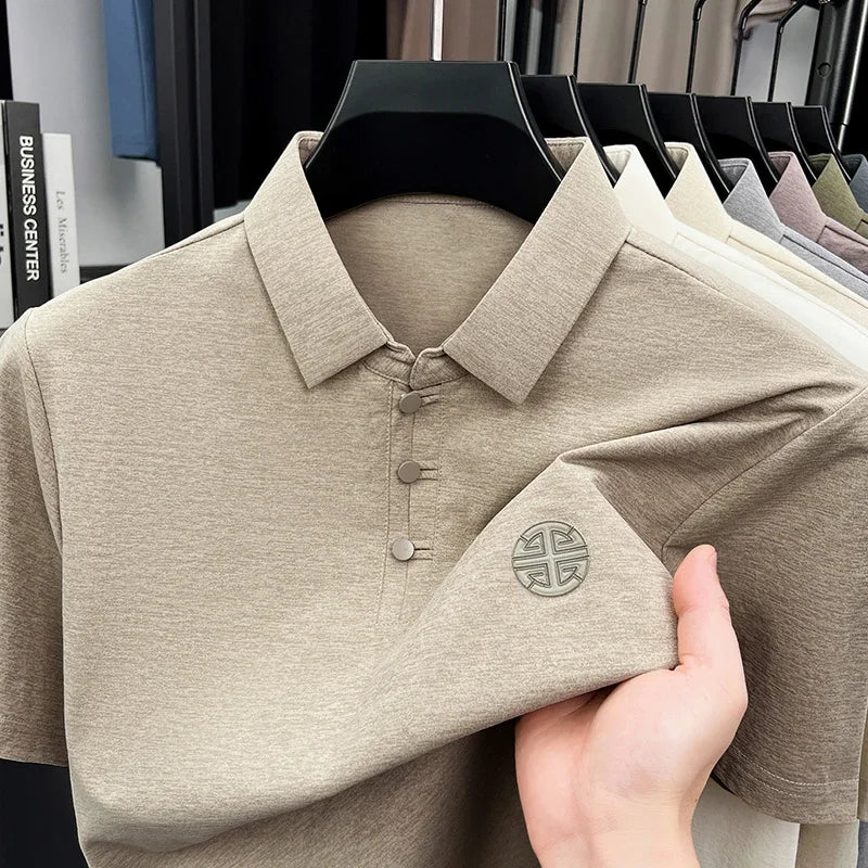 Embroidered Logo Short Sleeve Comfortable Tops
