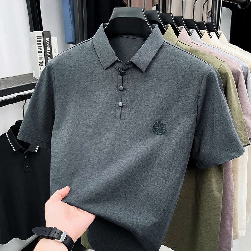 Embroidered Logo Short Sleeve Comfortable Tops
