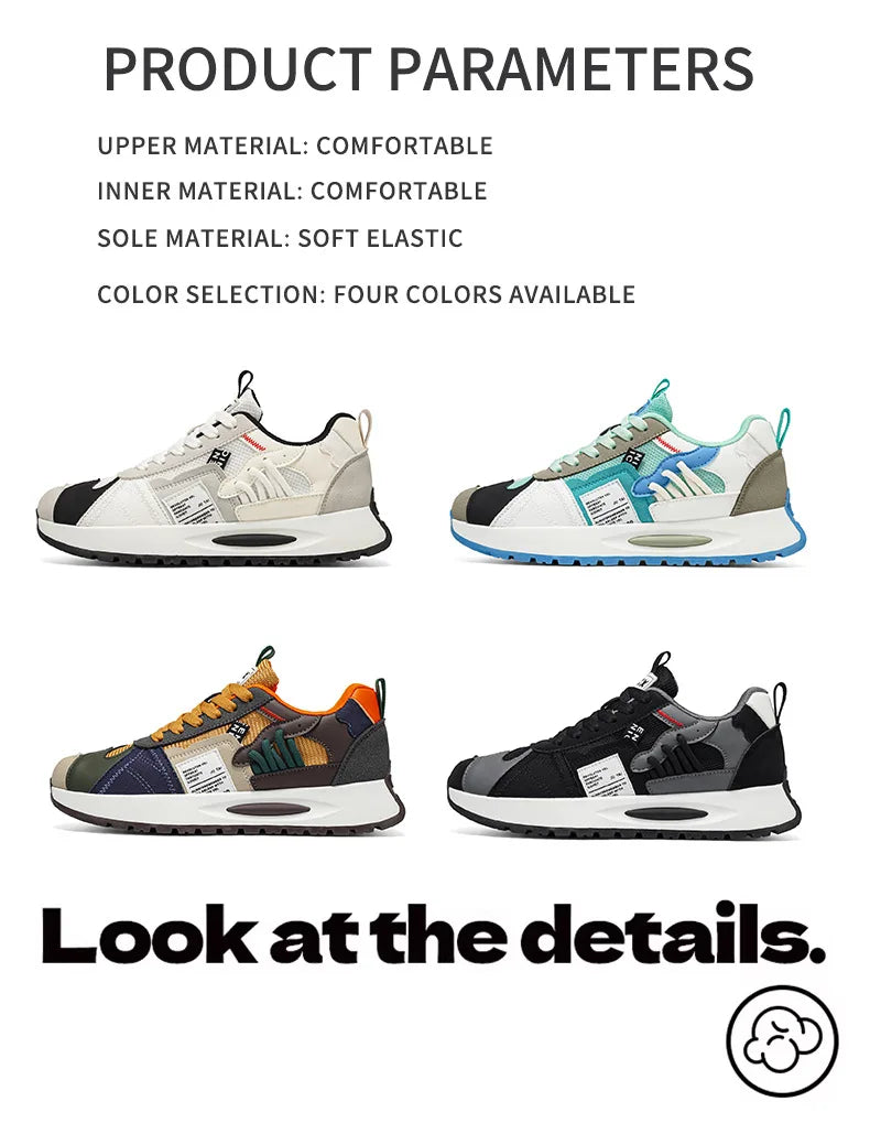 Men's Korean-Style Trendy White Sneakers Fashionable Sports And Casual Shoes for Younger Men